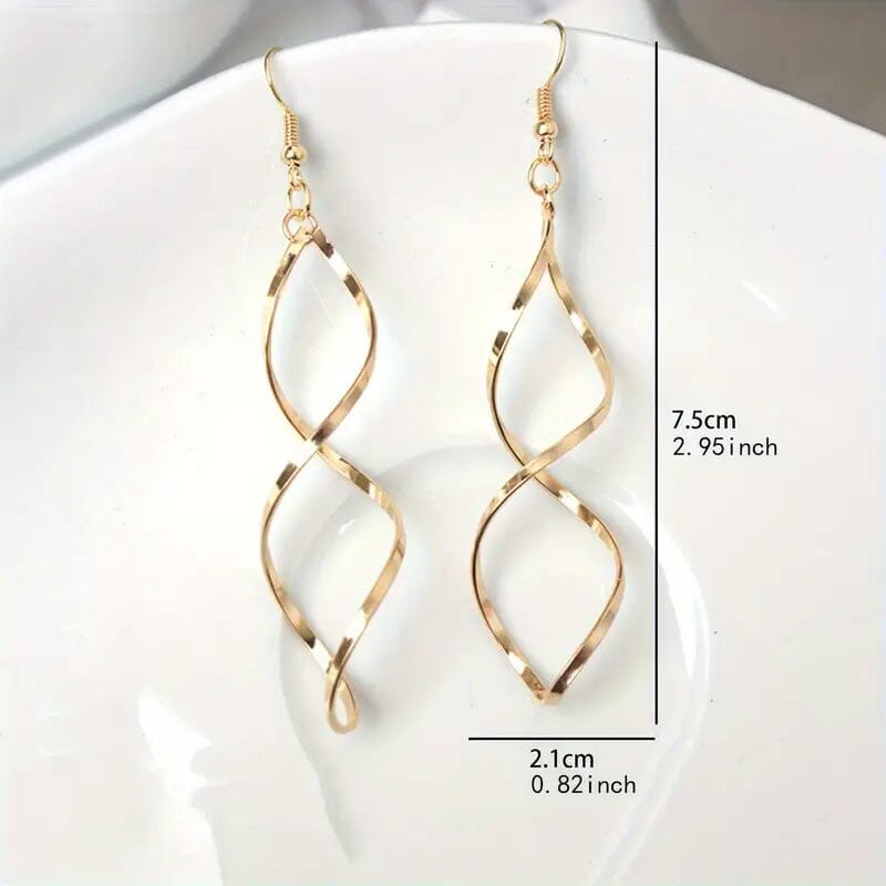 Spiral Design Dangle Earrings