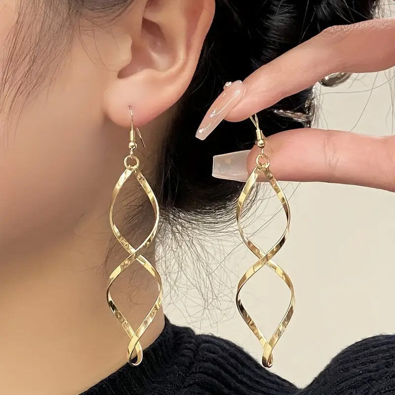 Spiral Design Dangle Earrings