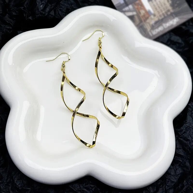Spiral Design Dangle Earrings