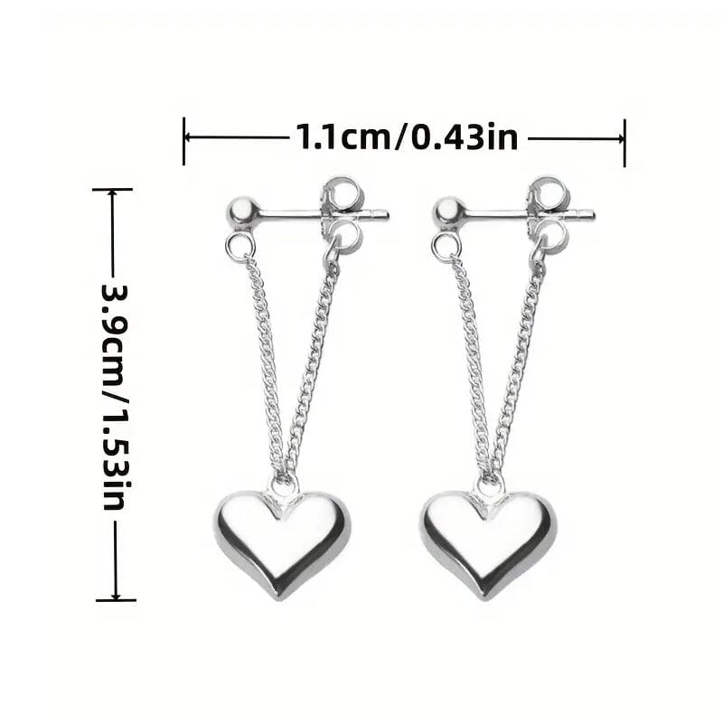Heart-Shaped Dangle Earrings