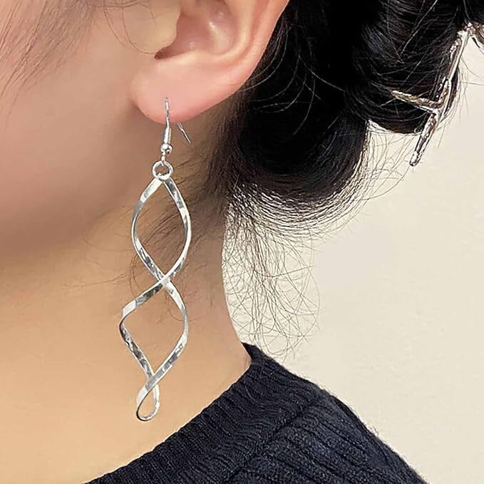 Spiral Design Dangle Earrings
