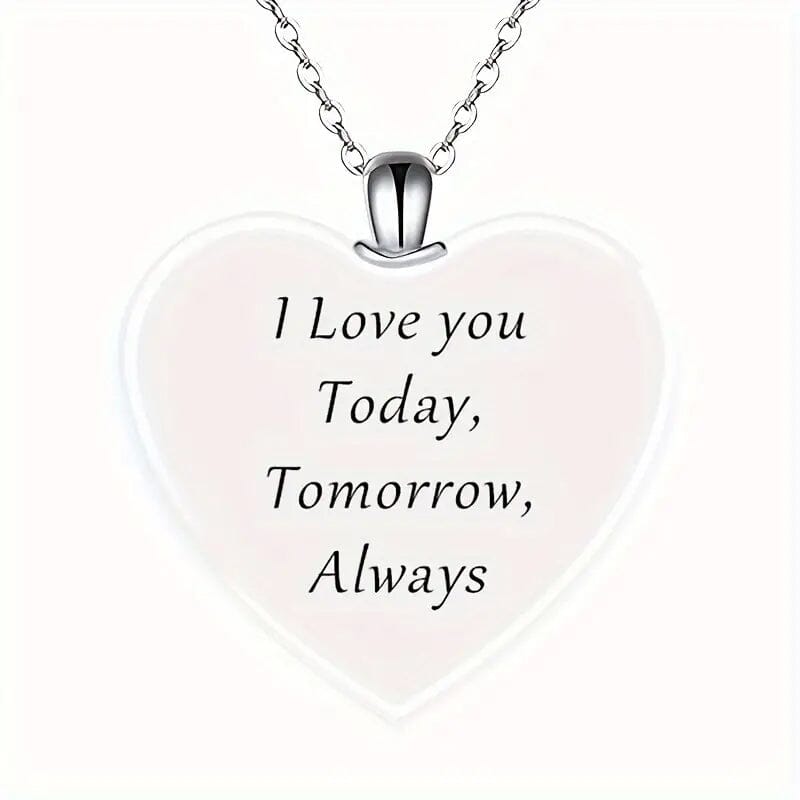 Unicorn Heart-Shaped Crystal Pendant Necklace