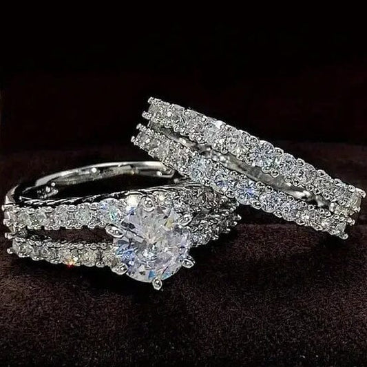 2-Piece Set: Gold Inlays with Zirconia Rings