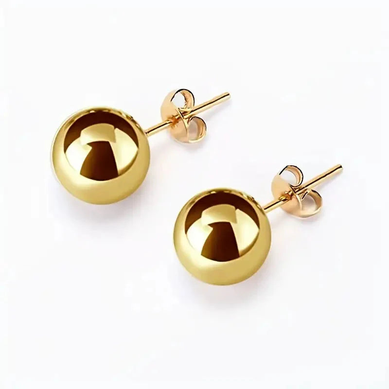 Stainless Steel Hypoallergenic Ball Shaped Stud Earrings