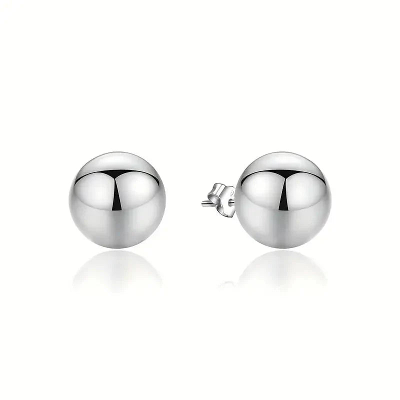 Stainless Steel Hypoallergenic Ball Shaped Stud Earrings