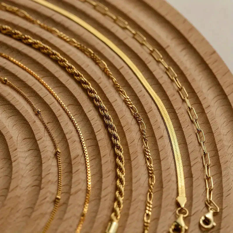 5-Piece: Elegant Multi-Layered Chain Bracelet Set