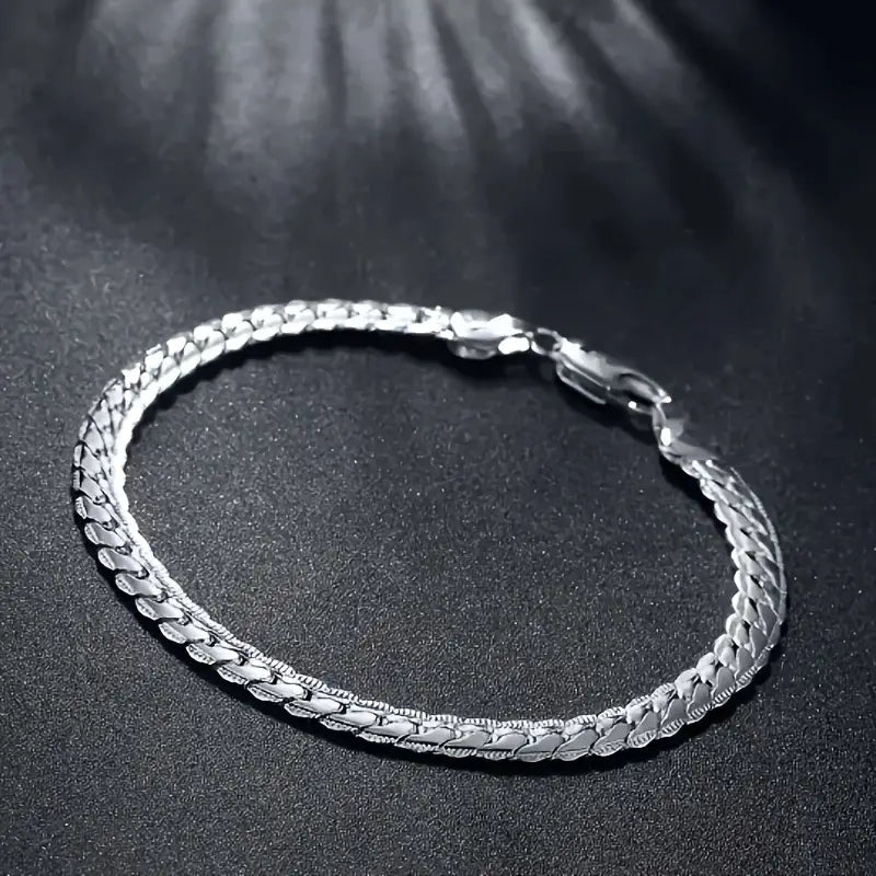 Gleaming Treasure Elegant 925 Sterling Silver Bracelet