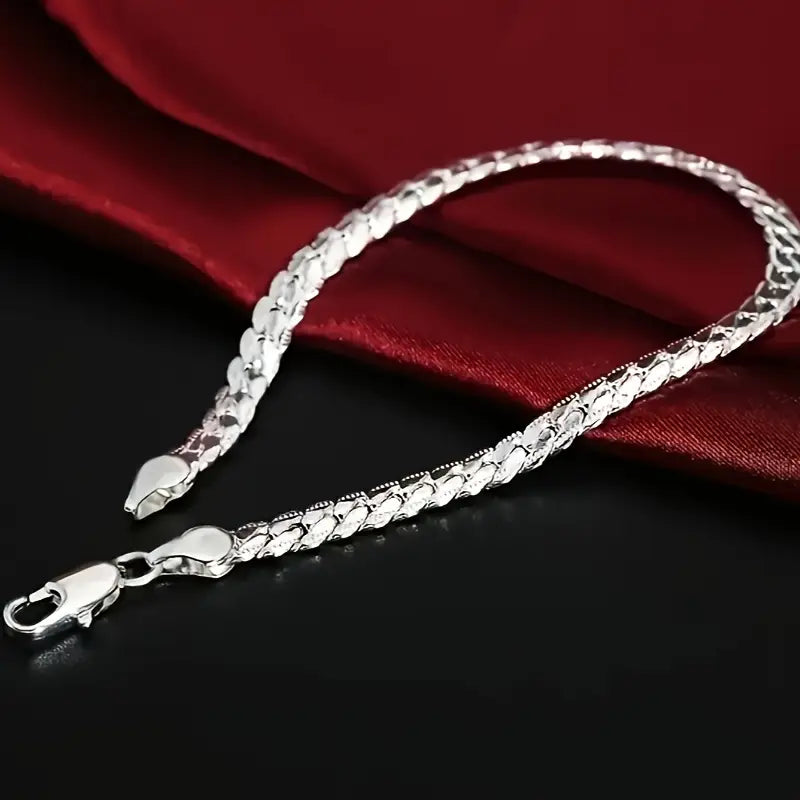 Gleaming Treasure Elegant 925 Sterling Silver Bracelet