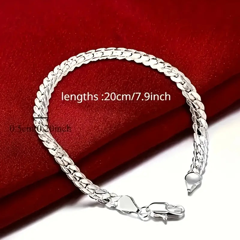 Gleaming Treasure Elegant 925 Sterling Silver Bracelet