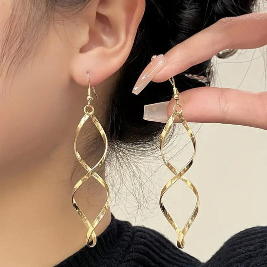 Spiral Design Dangle Earrings