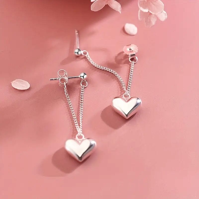 Heart-Shaped Dangle Earrings