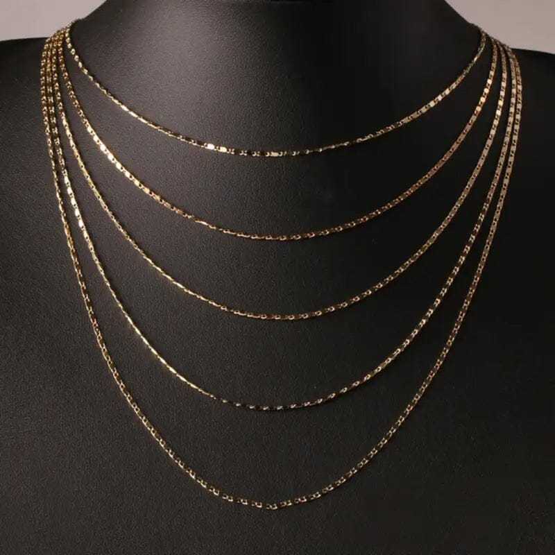 Italian 18K Gold Plated Punk Chain Necklace