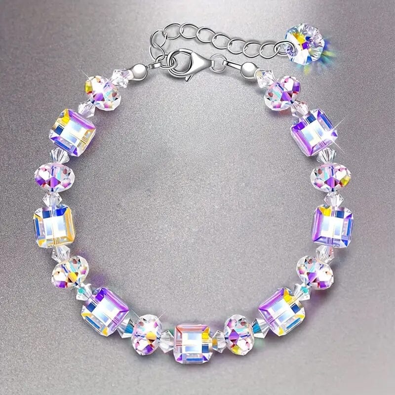 Northern Lights Artificial Crystal Bracelet 7"+ 2" Extension Chain