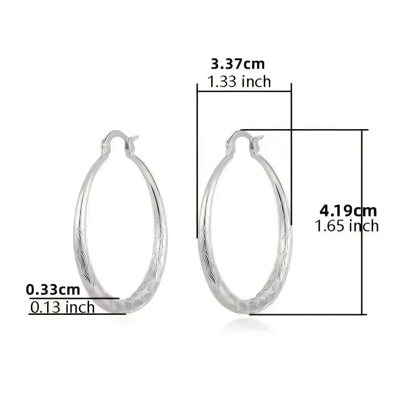 Vintage Pattern Large Hoop Earrings