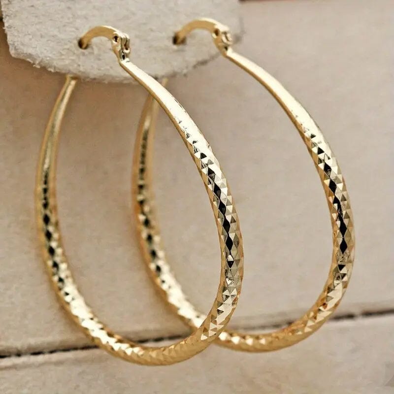 Vintage Pattern Large Hoop Earrings